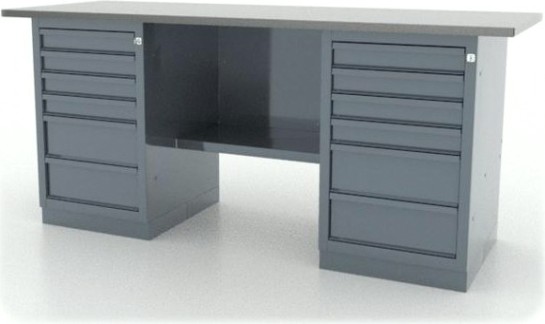 Верстак слесарный двухтумбовый FERRUM "CLASSIC" 01.266L-9007 серый