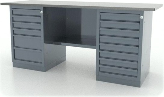 Верстак слесарный двухтумбовый FERRUM "CLASSIC" 01.268L-9007 серый [01.268L-]