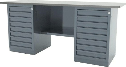 Верстак слесарный двухтумбовый FERRUM "CLASSIC" 01.288L-9007 серый
