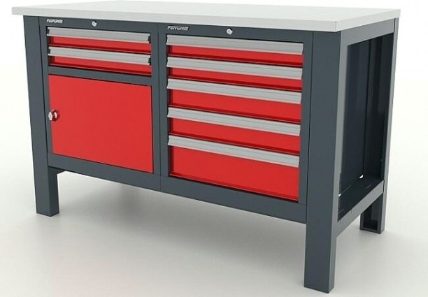 Верстак слесарный двухтумбовый FERRUM "PREMIUM" 11.3125 красный [11.3125]