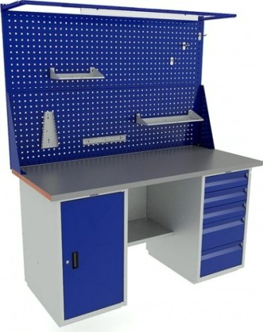 Верстак слесарный двухтумбовый ПРАКТИК Profi (№605) WTS160.WD1/WD5.021