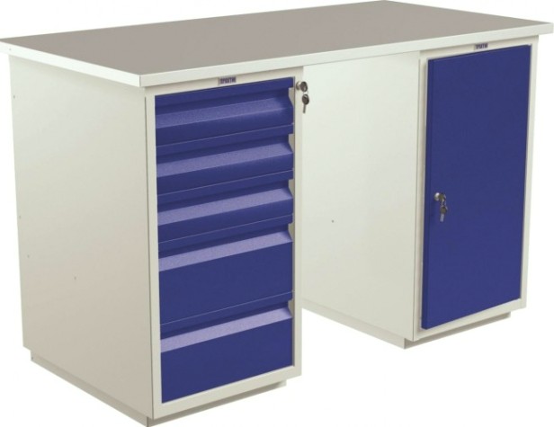 Верстак слесарный двухтумбовый ПРАКТИК Profi WT140.WD5/WD1.000