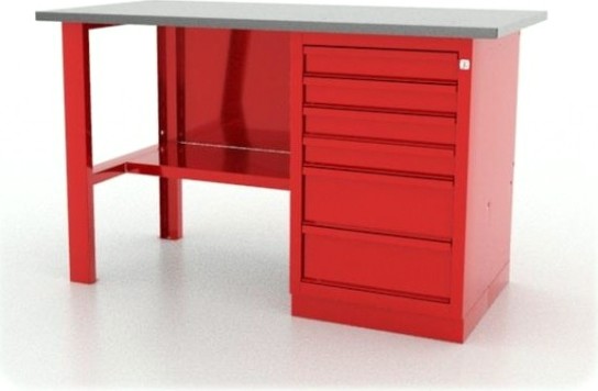 Верстак слесарный однотумбовый FERRUM "CLASSIC" 01.106L-3000 красный [01.106L-]