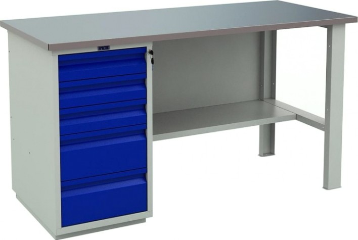 Верстак слесарный однотумбовый ПРАКТИК Profi (№601) WT160.WD5/F1.000 Верстак слесарный однотумбовый ПРАКТИК Profi (№601) WT160.WD5/F1.000