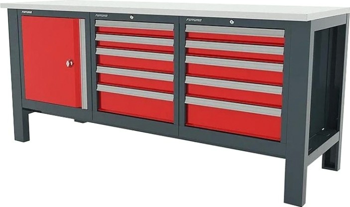 Верстак слесарный трехтумбовый FERRUM "PREMIUM" 11.41055 красный [11.41055]