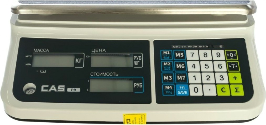 Весы торговые Скейл CAS PR-C-06 [УП-00007277]