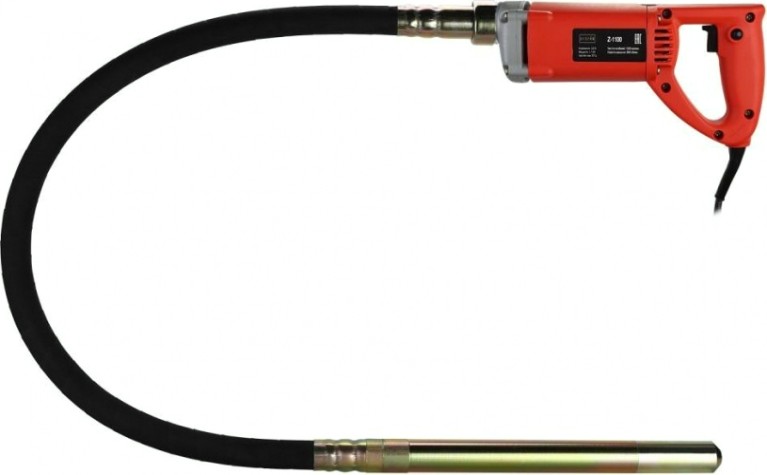 Вибратор глубинный ZITREK Z-1100 (220В) вал 1,5 м. со встроенной булавой ф-35 мм, портативный [045-0049-5]