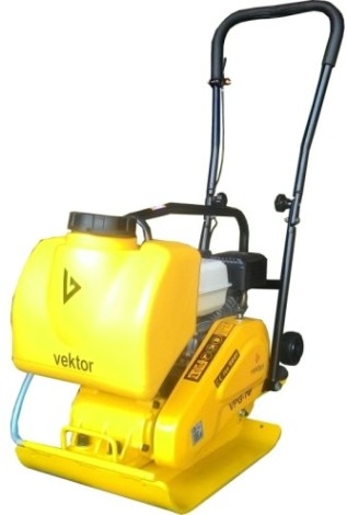 Виброплита VEKTOR VPG-70E колеса, бак, стальная база [3295]