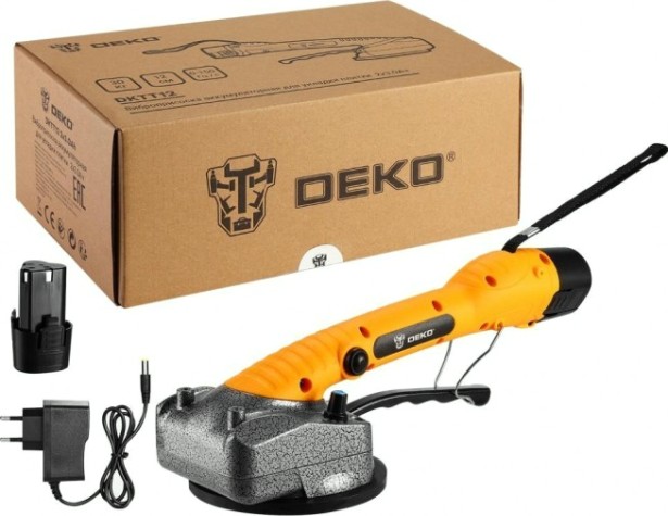 Виброприсоска аккумуляторная DEKO DKTT12 2x3.0Ah для укладки плитки [063-4417]