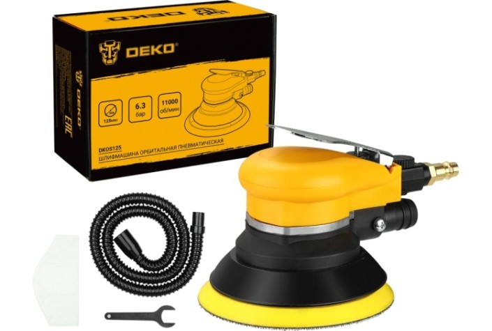 Виброшлифмашина эксцентриковая пневматическая DEKO DKOS125 [063-4381]