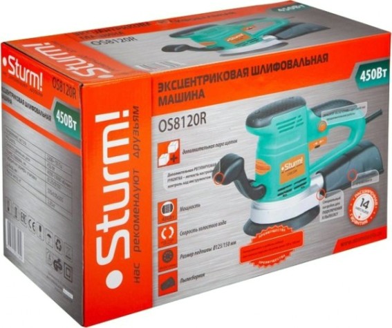 Виброшлифмашина эксцентриковая сетевая Sturm OS8120R Виброшлифмашина эксцентриковая сетевая Sturm OS8120R
