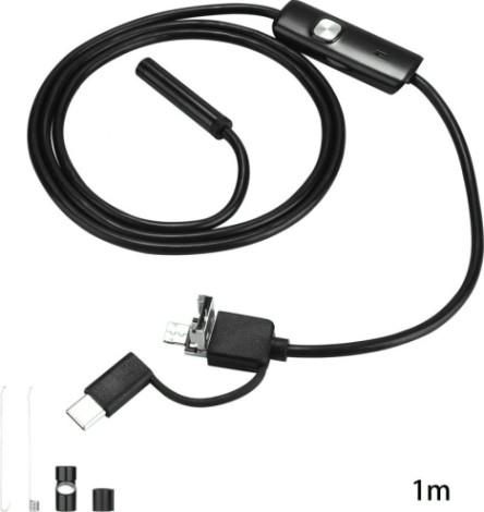 Видеоэндоскоп DEKO WEC-1 водонепроницаемый 1м (micro usb, usb, type-c) [065-0153]