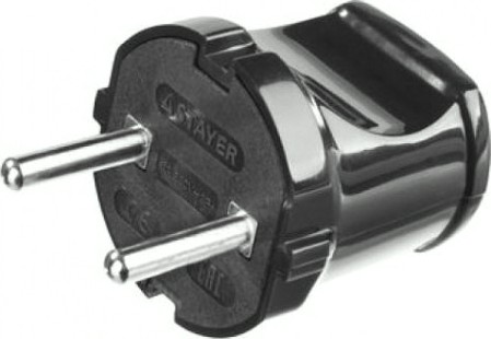 Вилка электрическая STAYER MASTER 6а/220в, черная, 55150-B [55150-B]