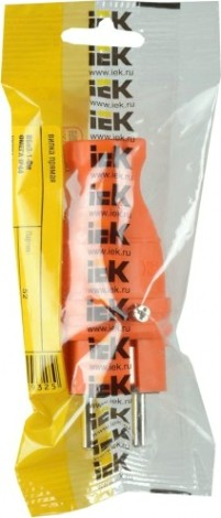 Вилка прямая IEK ОМЕГА ВБп3-1-0м ip44 каучук, оранжевая [PKR01-016-2-K09]