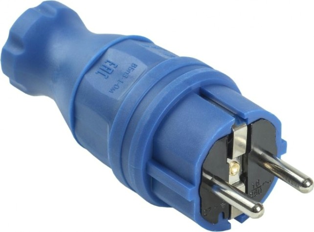 Вилка прямая IEK ОМЕГА ВБп3-1-0м ip44 каучук синяя [PKR01-016-2-K07]