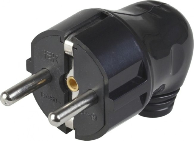 Вилка разборная IEK ВПу11-02 угловая с заземл. 16а черн. [EVP11-16-01-K02]