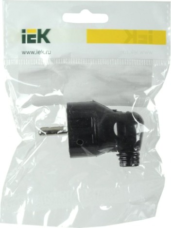 Вилка разборная IEK ВПу11-02 угловая с заземл. 16а черн. [EVP11-16-01-K02]
