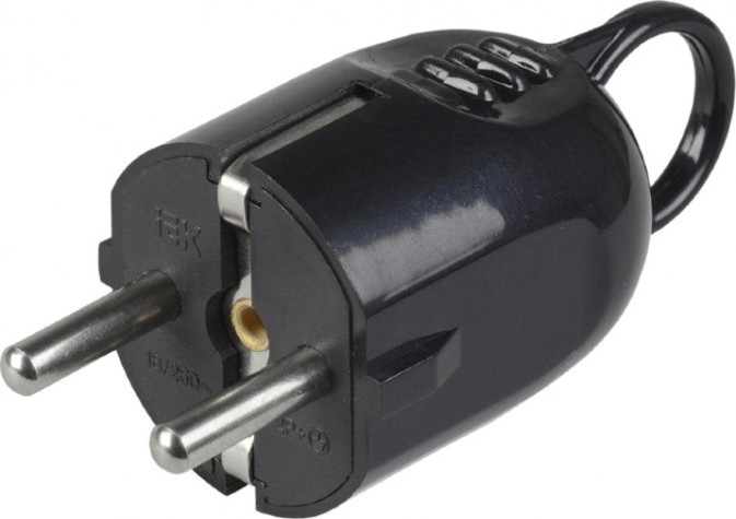 Вилка разборная IEK ВПу12-02 угловая с заземл. с кольцом 16а черн. [EVP12-16-01-K02]