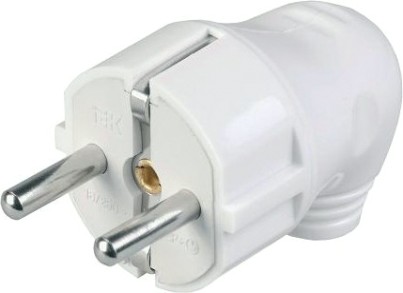 Вилка разборная угловая IEK ВПу11-01-Ст с заземляющим контактом 16А белая [EVP11-16-01-K01]