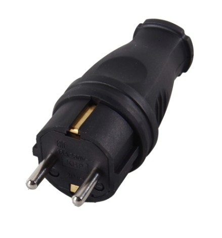 Вилка разборная ВИХРЬ 73/12/1/5 прямая с/з, каучук ip44 16а