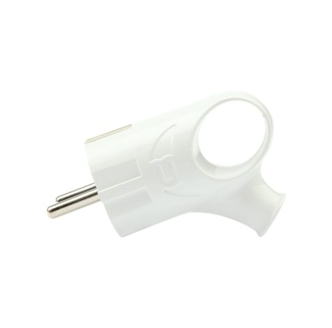 Вилка REXANT 11-8951 Евро угловая с з/к 16А с кольцом белая Вилка REXANT 11-8951 Евро угловая с з/к 16А с кольцом белая