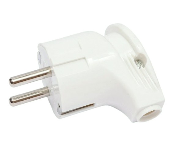 Вилка REXANT 16-0728 Евро угловая с з/к 16A белая