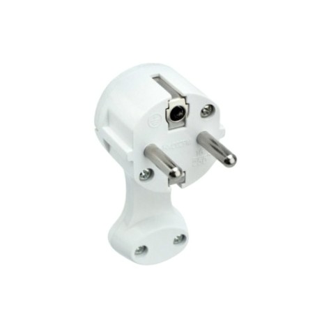 Вилка REXANT 16-0734 Евро угловая с з/к 16A плоская за шкаф белая Вилка REXANT 16-0734 Евро угловая с з/к 16A плоская за шкаф белая