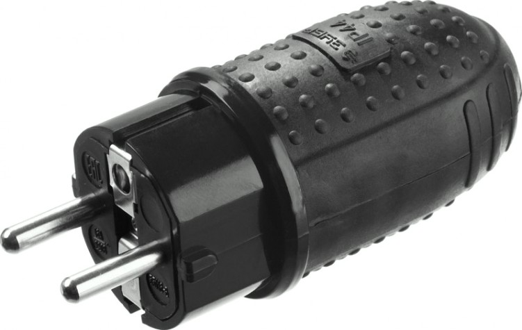 Вилка ЗУБР Профессионал обрезиненная, 16A/250B, IP44 [55116-B]