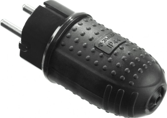 Вилка ЗУБР Профессионал обрезиненная, 16A/250B, IP44 [55116-B]