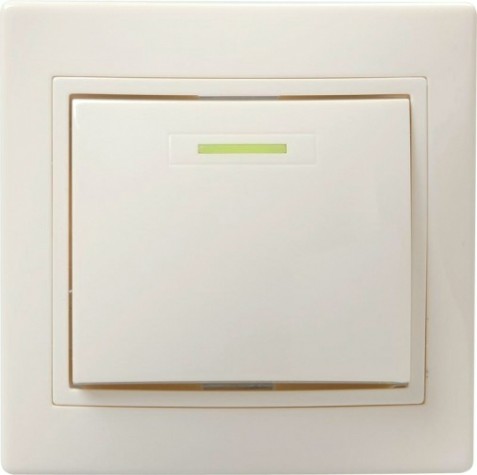 Выключатель 1-клавишный IEK ВС10-1-1-ККм 10А КВАРТА для скрытой установки Кремовый [EVK11-K33-10-DM]
