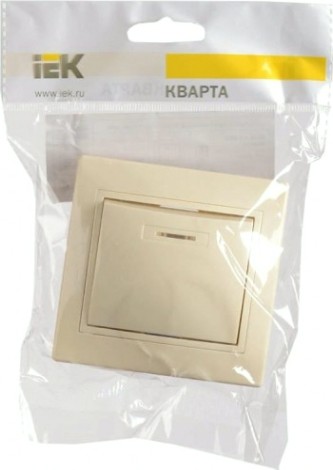 Выключатель 1-клавишный IEK ВС10-1-1-ККм 10А КВАРТА для скрытой установки Кремовый [EVK11-K33-10-DM]