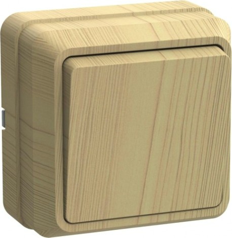 Выключатель 1-клавишный IEK ВС20-1-0-ОС 10А ОКТАВА для открытой установки сосна [EVO10-K03-10-DC]