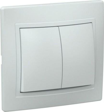 Выключатель 2-клавишный IEK ВС10-2-0-КБ 10А КВАРТА для скрытой установки Белый [EVK20-K01-10-DM]