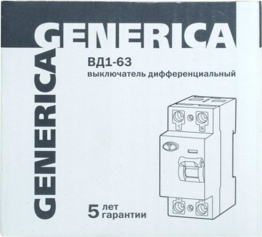 Выключатель дифференциальный (УЗО) IEK ВД1-63 GENERICA 2п 16а 30ма тип ac [MDV15-2-016-030]