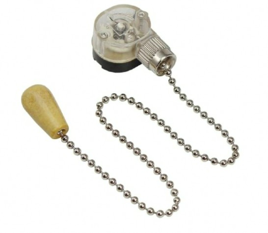 Выключатель для настенного светильника REXANT 32-0105 (уп. 10 штук) c деревянным наконечником, Silver [32-0105]