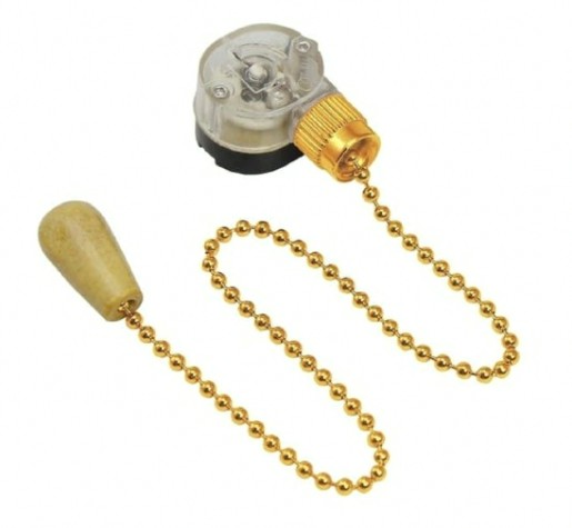 Выключатель для настенного светильника REXANT 32-0106 (уп. 10 штук) c деревянным наконечником, Gold [32-0106]