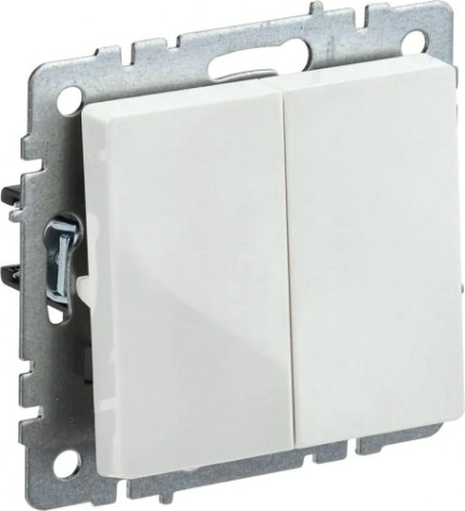 Выключатель двухклавишный IEK BRITE ВС10-2-0-БрБ 10А белый [BR-V20-0-10-K01]
