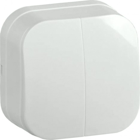 Выключатель двухклавишный IEK GLORY ВС20-2-0-ХБ 10А белый [EVH20-K01-10]