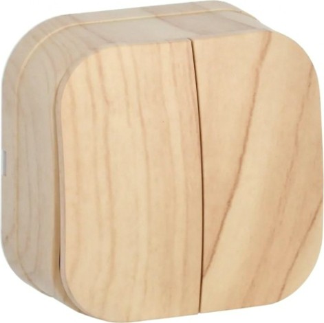 Выключатель двухклавишный IEK GLORY ВС20-2-0-ХС 10А сосна [EVH20-K34-10]