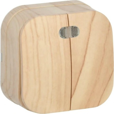 Выключатель двухклавишный IEK GLORY ВС20-2-1-ХС 10А с индикацией сосна [EVH21-K34-10]