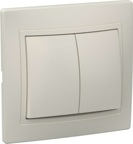 Выключатель двухклавишный IEK Кварта ВС10-2-0-ККм 10А IP20 кремовый [EVK20-K33-10-DM]