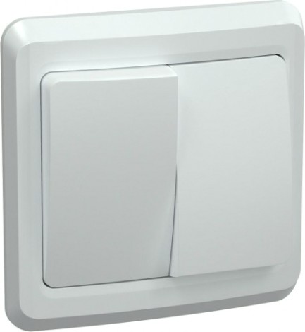 Выключатель двухклавишный IEK Вега ВС10-2-0 10А IP20 белый [EVV20-K01-10-DM]