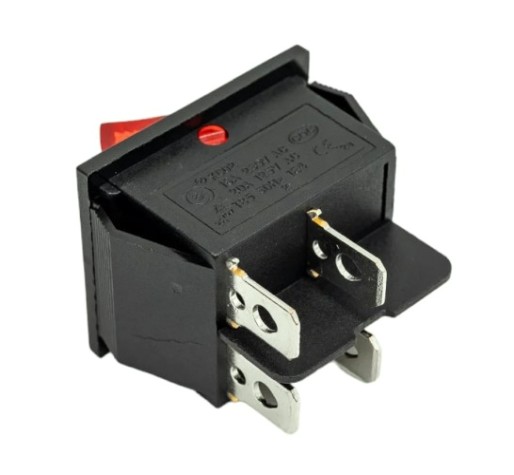 Выключатель клавишный REXANT 250V 16A (4с) ON-OFF красный с подсветкой (RWB-502, SC-767, IRS-201-1) [36-2330-1]