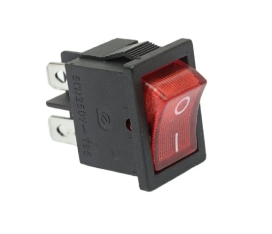 Выключатель клавишный REXANT 250V 6А (4с) ON-OFF красный с подсветкой Mini (RWB-207, SC-768) [36-2190-1]