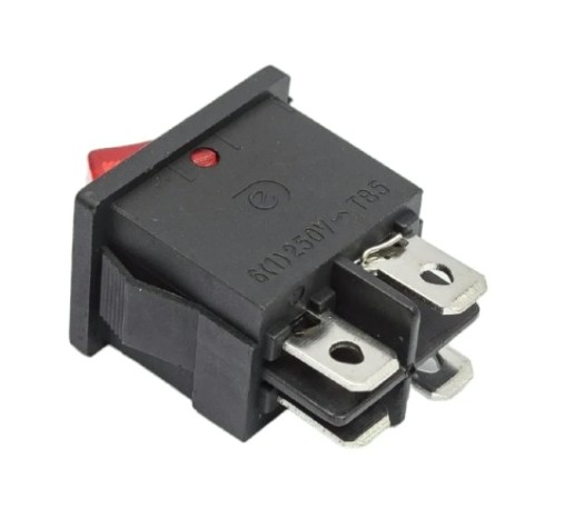 Выключатель клавишный REXANT 250V 6А (4с) ON-OFF красный с подсветкой Mini (RWB-207, SC-768) [36-2190-1]