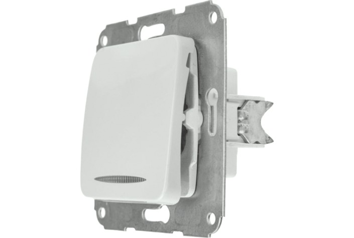 Выключатель Kranz DEA-B DEA 1кл (инд) с/у 10а мех. бел [KR-78-0201]