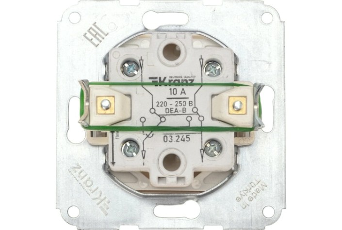 Выключатель Kranz DEA-B DEA 1кл перекрест. с/у 10а мех. бежевый [KR-78-0238]