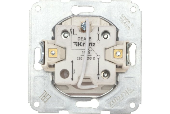 Выключатель Kranz DEA-B DEA 1кл прох. (инд) с/у 10а мех. белый [KR-78-0206]