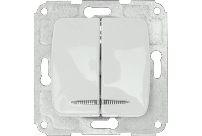 Выключатель Kranz DEA-B DEA 2кл (инд) с/у 10а мех. бел [KR-78-0203]