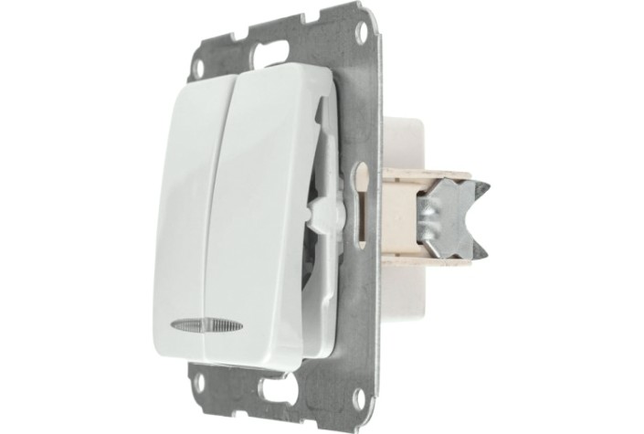 Выключатель Kranz DEA-B DEA 2кл (инд) с/у 10а мех. бел [KR-78-0203]